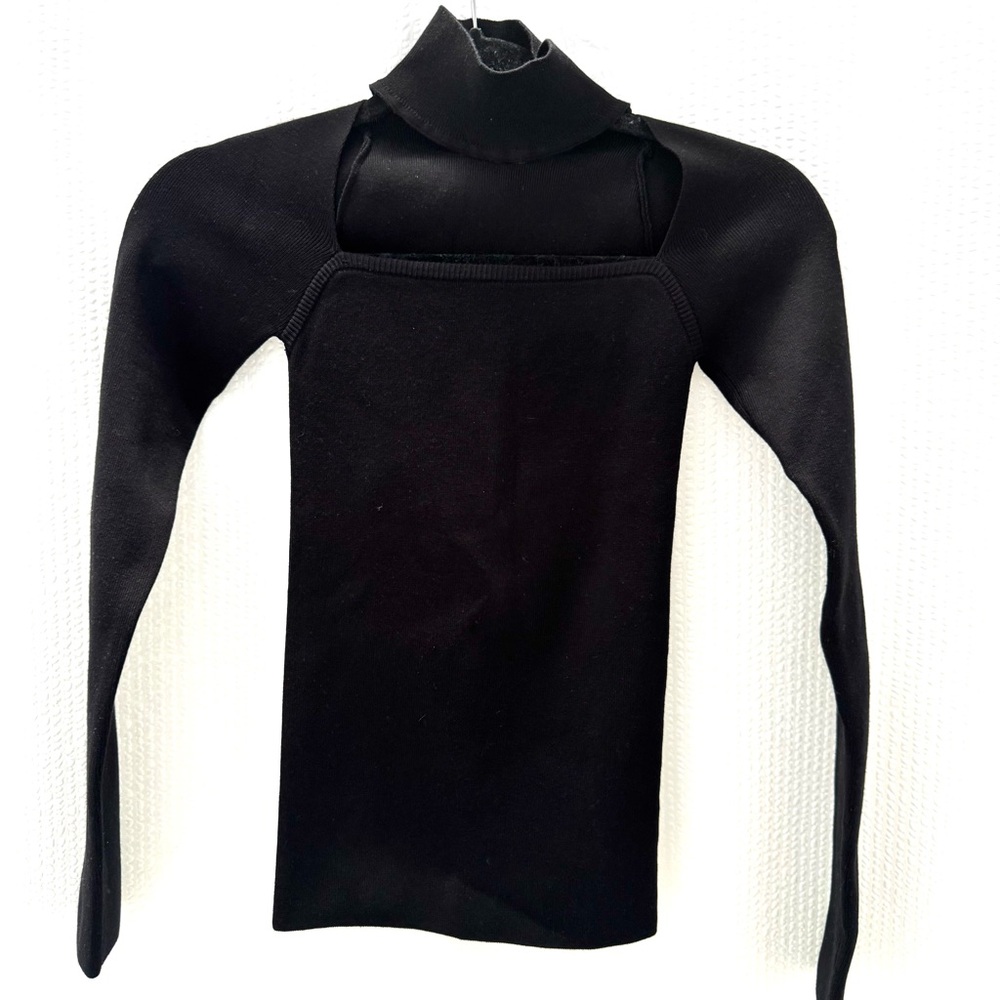 Pixie Market Black Romi Choker Knit Top Size XS